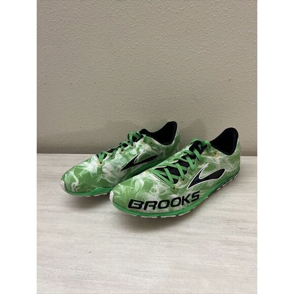 BROOKS MACH 15 MENS SZ 13 GREEN CROSS COUNTRY FLAT RUNNING SHOES - Picture 3 of 13